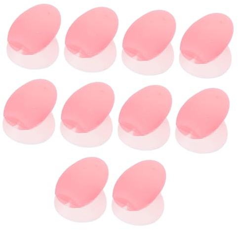 Healeved 10Pcs Silicone Lip Sleeve Protective Covers Dustproof Makeup Brush Lid Small Pink Brush Protectors for Travel Home Office Use