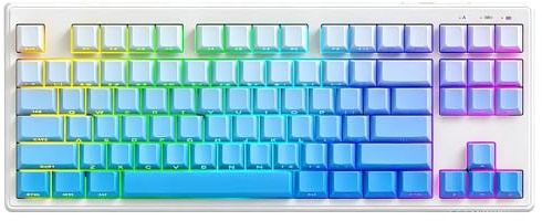 ZIYOU LANG M87V2 Triple-Mode Gaming Keyboard - Wireless, Bluetooth, Wired, RGB Backlit, Soft Silicone Quiet Switches, Side-Lit Keycaps, 4000mAh Battery, 87-Key Compact Layout