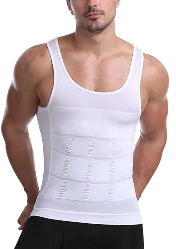 Mens Compression Vest Slimming Sleeveless Body Shaper Undershirt Seamless Shapewear Tank Tops