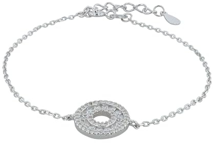 Akzent Armband Damen - Premium Armband Damen in Schwarz aus 925/- Silber, rhodiniert, 100% Wasserfest & Hautverträglich