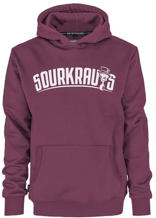 SOURKRAUTS Hoodie SK in Bordeaux | Kuschelig weicher Sweatstoff mit Kängurutasche und Kordelzug, wärmt zuverlässig – bequem für kühle Tage und den Alltag