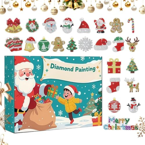 Calendrier De Noël 24 Jours Jouet De Peinture À Strass Scintillants
