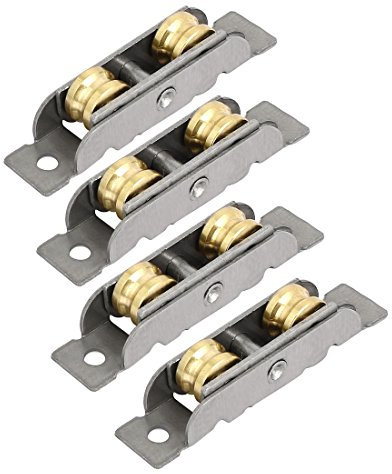 sourcing map 4pcs roulette porte coulissante verre Poulie de fenetre Double Roue 12mmx8mm