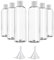 BUZIFU 6 PCS Bouteilles en Plastique Vides de Voyage 100ml - Kit Flacons Distributeurs Transparent avec Entonnoir pour Lotion, Shampoing, Crème