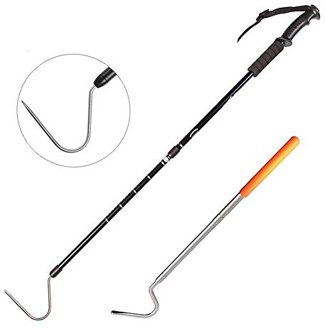 V-CHEETONG Extendable Snake Hook Reptile Corn Snake Ball Python Rattlesnake Handling Tool for Catching,Controlling,Or Moving Snakes, Material Tool(53inch and 25inch)