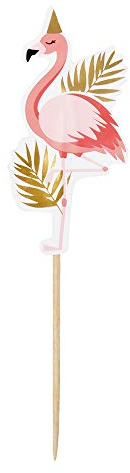 12 Party-Picker * PINK Flamingo * als Deko zum Geburtstag oder Mottoparty | Tischdeko Käsepicker Picks