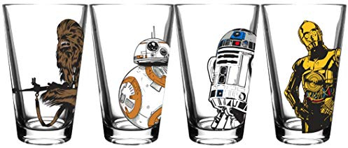 Star Wars Classic Pint Glass Set (Chewbacca, BB-8, R2-D2, C3-P0)
