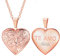 PROSTEEL Rosegold vergoldet Fotokette personalisiert Damen Herz Anhänger Halskette Baum des Lebens Medaillon zum Öffnen für Foto Bilder Te AMO Gravur ModeSchmuck Accessoire für Frauen Mädchen