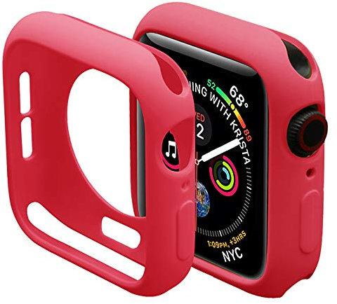 Mimall Funda Compatible con Apple Watch Series 3/2/1 42mm, Bumper Case Anticaída para iWatch, Suave Flexible TPU Funda Protectora Slim para Apple Watch Series 3/2/1 42mm - Rojo