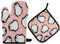 Funnyy Ofenhandschuhe und Topflappen, Set mit niedlichen Tieren, Pinguin, hitzebeständige Baumwolle, Ofenhandschuhe, rutschfest, waschbar, Topflappen zum Kochen, Küche, Grillen, Backen, Grillen