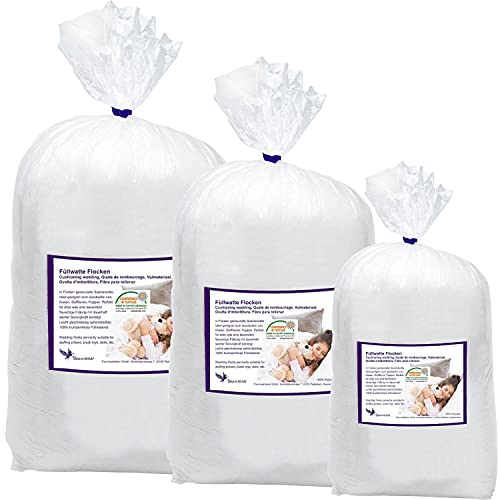 Traumreiter Füllwatte 5kg mit Extra Power I silikonisierte Flauschige Faserbällchen I Kissen Füllung 95° waschbar + Trockner I 100% Polyester Watte basteln Kissenfüllung Füllmaterial Füllstoff