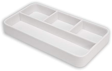 Osco Faux Leather Tray Organiser - White