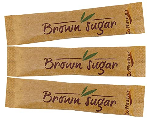Coffeefair Braune Rohrzuckersticks 100 x 4g Zucker, Rohrzucker Sticks