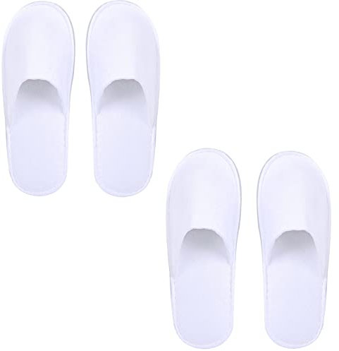 kuou 2 Pairs Disposable Hotel Slippers, Closed Toe Spa Slippers for Party Guest Travel Home Hotel Use