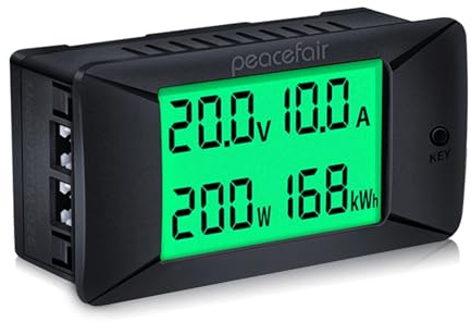 Medidor de energía eléctrica,Voltímetro digital led Amperímetro Medidor de energía digital Monitor de consumo de energía Medidor de LCD corriente de visualización digital voltímetro DC 5‑ 12v
