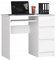Bureau Informatique Blanc avec 3 tiroirs à Droite et Un tiroir Coulissant pour Le Clavier. Un Bureau pour Un Ordinateur de Bureau ou Portable,90x77x50