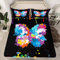 Juego de Ropa de Cama de Mariposa para niños y niñas, Juego de sábanas de teñido Anudado arcoíris Colorido con Salpicaduras de Tinta Brillante, Juego de sábana Bajera y Funda de Almohada, Funda de ca