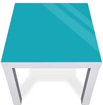 banjado® Glasplatte mit Farbe Türkis für Tisch 55 x 55 cm/Tischplatte aus Sicherheitsglas kompatibel mit IKEA Tisch Lack/Tischplatte Glas für Beistelltisch, Couchtisch/Tisch Platte