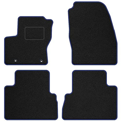 MOTOS Standard Velours-Fußmatten passend für Ford Grand C-MAX II 2012-2019 5 Passagiere - Standard, Gewebt, Blau fußmatten Auto - Erleben Sie neuen Fahrkomfort mit einem Automatten Satz für Ihr Auto
