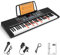 Vangoa 61-Key Light-Up Keyboard Piano for Beginners, 350 Tones & Timbres, 3 Teaching Modes, With Microphone, Black
