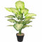 AIVORIUY Plantas Artificiales Interior Árbol de Tortuga Falsa Plástico con Hojas Verdes Faux Tropical Jungle Monstera Maceta para el Hogar Casa Exterior Oficina Jardín Decoración (Blanco)