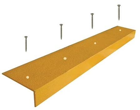 Watco Firm-Step GRP Edge - 70mm x 30mm x 1500mm - Anti-Slip Step/Stair Nosing - Virtually Indestructible Fibreglass Material - Quick installation, just screw into place (White - Internal)