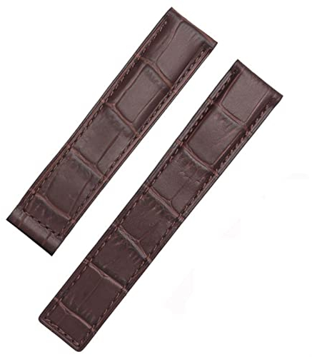 CZKE Uhrenarmband aus echtem Leder für TAG heuer Armband blau schwarz braun 19 mm 20 mm 22 mm mit Faltschließe Lederbänder (Farbe: braun ohne Verschluss, Größe: 19 mm)