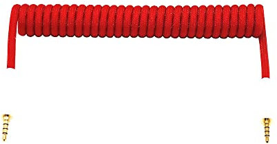 Angitu VIDEOMIC GO Câble spiralé à ressort TRRS 3,5 mm vers TRRS pour clavier mécanique divisé RODE Sc7 par VIDEOMIC GO Micro vidéo Micro Type Audio Câbles d'angle (bobine trrs droite 17 cm, rouge)