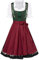 JASAMBAC Damen 3-teiliges Oktoberfest-Kostüm, deutsches bayerisches Biermädchen-Dirndlkleid, dunkelgrün, M