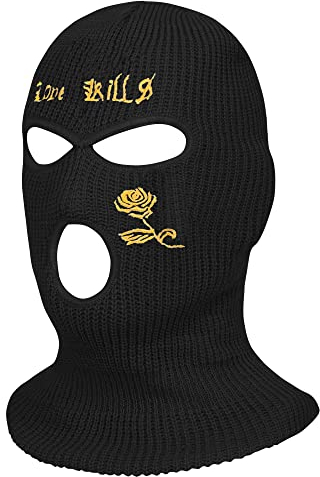 nezababy 3 Loch Sturmhaube Ski Maske Winter Winddicht Nackenwärmer Thermo Radfahren Ski Maske Gestrickte Vollmaske Winddicht Sturmhaube Maske für Männer Frauen