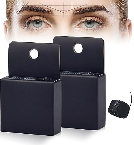 Augenbrauen Schnur, 2 Stück Augenbrauen Vorgefärbter Faden, Augenbrauen Mapping String für Microblade Brow Mapping String Augenbrauen Tattoo Schwarz