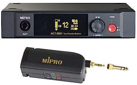 Mipro ACT-5801 - Ricevitore digitale a 1 canale, 5,8 GHz + trasmettitore MT-58 per strumenti
