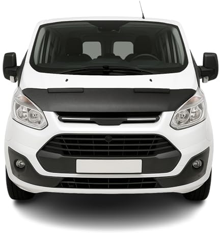 OMAC Haubenbra Halb für Ford Tourneo Custom 2013-2024 Optik Vinyl Carbon | Steinschlagschutz, Carbon-Optik, fahrzeugspezifisches Design, Car Bonnet Bra