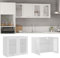 DJEKA Armoire Murale en Verre Suspendue - Placard de Rangement - Meuble Haut de Cuisine - Blanc - 80 cm