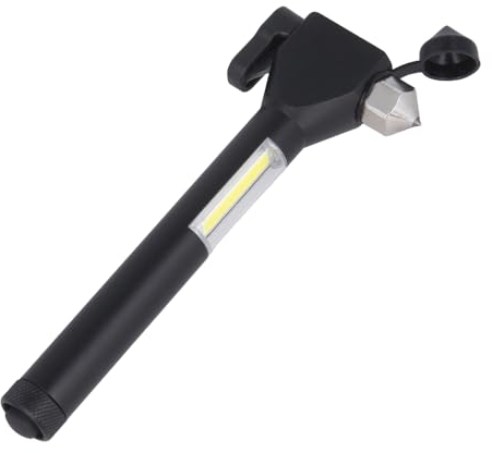 FOREVER Light Taschenlampe LED EMERGENCY Autolampe mit Rettungshammer Gurtschneider gehört in jedes KFZ/LKW, 4 Anwendungen, ideal für Notfälle, Batteriebetrieben