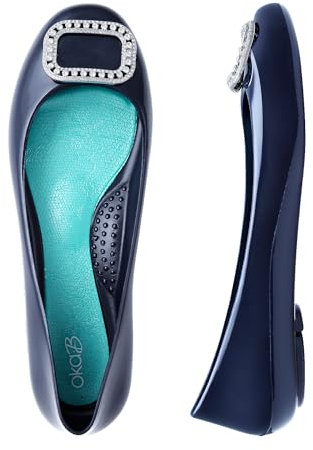 Oka-B Taylor Elizabeth Damen-Brosche, flach, Saphir mit Kristall, Größe 7 M, Elizabeth Sapphire Shiny, 37.5 EU