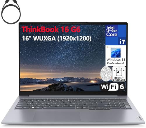 Lenovo ThinkBook 16 G6 16 FHD+ Laptop Computer, 13th Gen Intel 14-Core i7-13700H, 64GB DDR5 RAM, 4TB PCIe SSD, WiFi 6, Bluetooth 5.2, Backlight Keyboard, Fingerprint Reader, Windows 11 Pro, Tilsiy