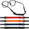 Qufiiry 4 Stück Verstellbarer Brillen Halteriemen, Einstellbare Brillenbänder, Brillenband, No Tail Anti Rutsch Brillenriemen Brillen Halteseil Sport Brillenriemen für Männer Frauen Kinder (4 Farben)