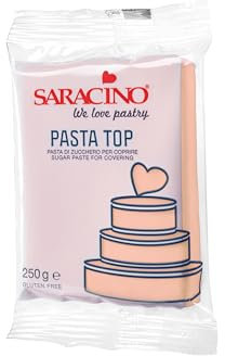SARACINO We love pastry Pasta di Zucchero Top Rosa beige per Copertura da 250 g Made in Italy