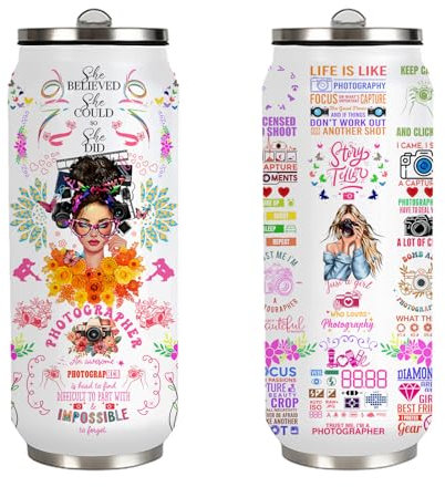 YOPIGOT Photographer Tumbler Gifts For Women Girls,Photography Mugs, Vintage Camera Lens Mug, Cool Gifts For Photographers, Photography Gifts For Women 17 Oz