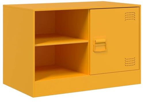 vidaXL Mobili TV 2 pz Giallo Senape 67x39x44 cm in Acciaio, supporto TV, mobile HiFi, consolle TV, credenza TV, mobile dispositivi multimediali
