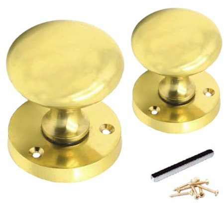Betley Butterfly Brass Polished Mortice Sprung Door Knob Set Pack Pair Round Victorian Door Knobs 56mm