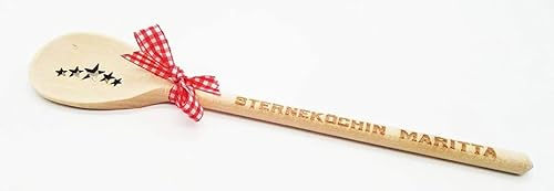 Kochlöffel mit Sternen Motiven und deiner Wunsch-Personalisierung