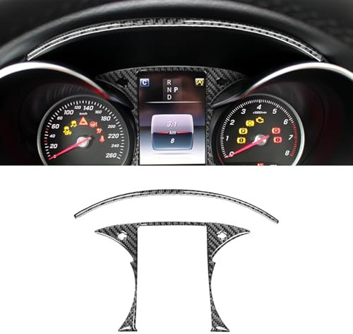 Für Mercedes-Benz C-Klasse 2014-2021 W205 Interior Zubehör, Innen Dekoration Abdeckung, Auto Accessoires Tuning, Carbonfaser und Epoxidharze (Tachoblenden)