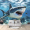 Generic Blue 5 Animals Great White Shark Wallpaper 55.1 x 55.1 cm Non-Woven 220g/㎡ Contemporary Animals Theme