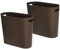 Caxmtu Lot de 2 corbeilles à papier de salle de bain - Hauteur : 27 cm - 10 l - Poubelle fine avec poignée - Pour maison, cuisine, salle de bain, chambre à coucher, bureau - En plastique - Marron