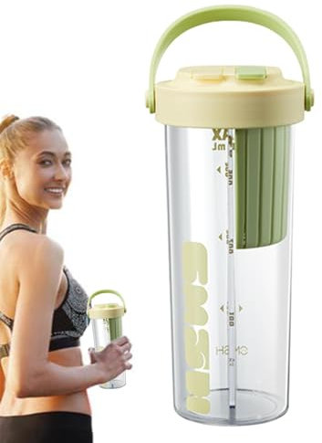 Water Bottle for 2 Drinks - 800ml double sided bottle with dividers, stylish water cup creative design, portable bottle perfect for camping, travel and hiking
