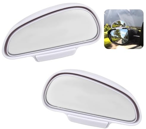 2pcs Auto Toter winkelspiegel, 360 Grad Einstellbarer Außenspiegel, Universal Blindspiegel für PKW, LKW, SUV - Sicherheitszubehör für bessere Sicht, Weiß