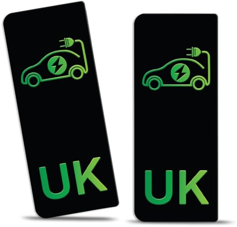 SkinoEu® 2 x Vinyl Sticker Number Plate Number Plate Sticker for Electric Vehicles EV Charging Indicator UK UK Union Jack JDM Tuning Car Motorcycle QV 14 New