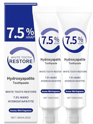 2 Stück Hydroxylapatit Zahnpasta, Hydroxyapatite Toothpaste, Schutz des Zahnschmelzes und Stärkung der Zähne, Fluoridfreie Zahnschmelzreparatur und Linderung von Zahnempfindlichkeit